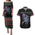 Astronauts Ride A T Rex In Space With The Planet Christmas Couples Matching Puletasi and Hawaiian Shirt Xmas Holiday Patterns - Wonder Print Shop