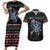 Astronauts Ride A T Rex In Space With The Planet Christmas Couples Matching Short Sleeve Bodycon Dress and Hawaiian Shirt Xmas Holiday Patterns - Wonder Print Shop