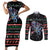 Astronauts Ride A T Rex In Space With The Planet Christmas Couples Matching Short Sleeve Bodycon Dress and Long Sleeve Button Shirt Xmas Holiday Patterns - Wonder Print Shop