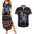 Astronauts Ride A T Rex In Space With The Planet Christmas Couples Matching Summer Maxi Dress and Hawaiian Shirt Xmas Holiday Patterns - Wonder Print Shop