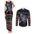 Astronauts Ride A T Rex In Space With The Planet Christmas Couples Matching Tank Maxi Dress and Long Sleeve Button Shirt Xmas Holiday Patterns - Wonder Print Shop