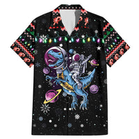 Astronauts Ride A T Rex In Space With The Planet Christmas Family Matching Mermaid Dress and Hawaiian Shirt Xmas Holiday Patterns - Wonder Print Shop
