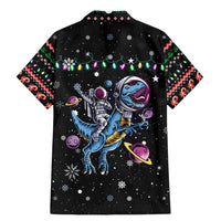 Astronauts Ride A T Rex In Space With The Planet Christmas Family Matching Mermaid Dress and Hawaiian Shirt Xmas Holiday Patterns - Wonder Print Shop
