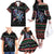 Astronauts Ride A T Rex In Space With The Planet Christmas Family Matching Off The Shoulder Long Sleeve Dress and Hawaiian Shirt Xmas Holiday Patterns - Wonder Print Shop