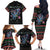 Astronauts Ride A T Rex In Space With The Planet Christmas Family Matching Off The Shoulder Long Sleeve Dress and Hawaiian Shirt Xmas Holiday Patterns - Wonder Print Shop