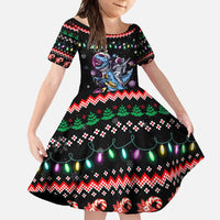 Astronauts Ride A T Rex In Space With The Planet Christmas Family Matching Off Shoulder Maxi Dress and Hawaiian Shirt Xmas Holiday Patterns - Wonder Print Shop