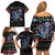 Astronauts Ride A T Rex In Space With The Planet Christmas Family Matching Off Shoulder Short Dress and Hawaiian Shirt Xmas Holiday Patterns - Wonder Print Shop