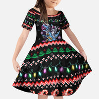 Astronauts Ride A T Rex In Space With The Planet Christmas Family Matching Puletasi and Hawaiian Shirt Xmas Holiday Patterns - Wonder Print Shop