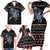 Astronauts Ride A T Rex In Space With The Planet Christmas Family Matching Short Sleeve Bodycon Dress and Hawaiian Shirt Xmas Holiday Patterns - Wonder Print Shop
