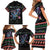 Astronauts Ride A T Rex In Space With The Planet Christmas Family Matching Short Sleeve Bodycon Dress and Hawaiian Shirt Xmas Holiday Patterns - Wonder Print Shop