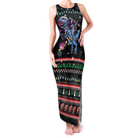 Astronauts Ride A T Rex In Space With The Planet Christmas Family Matching Tank Maxi Dress and Hawaiian Shirt Xmas Holiday Patterns - Wonder Print Shop