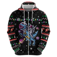 Astronauts Ride A T Rex In Space With The Planet Christmas Hoodie Xmas Holiday Patterns - Wonder Print Shop