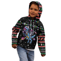 Astronauts Ride A T Rex In Space With The Planet Christmas Kid Hoodie Xmas Holiday Patterns - Wonder Print Shop