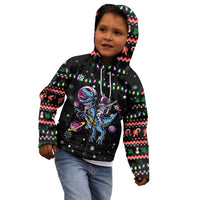 Astronauts Ride A T Rex In Space With The Planet Christmas Kid Hoodie Xmas Holiday Patterns - Wonder Print Shop