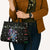 Astronauts Ride A T Rex In Space With The Planet Christmas Leather Bag Xmas Holiday Patterns - Wonder Print Shop