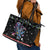Astronauts Ride A T Rex In Space With The Planet Christmas Leather Tote Bag Xmas Holiday Patterns - Wonder Print Shop