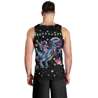 Astronauts Ride A T Rex In Space With The Planet Christmas Men Tank Top Xmas Holiday Patterns - Wonder Print Shop