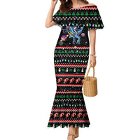 Astronauts Ride A T Rex In Space With The Planet Christmas Mermaid Dress Xmas Holiday Patterns - Wonder Print Shop
