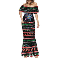 Astronauts Ride A T Rex In Space With The Planet Christmas Mermaid Dress Xmas Holiday Patterns - Wonder Print Shop