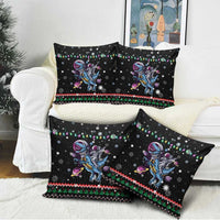 Astronauts Ride A T Rex In Space With The Planet Christmas Pillow Cover Xmas Holiday Patterns - Wonder Print Shop