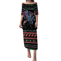 Astronauts Ride A T Rex In Space With The Planet Christmas Puletasi Xmas Holiday Patterns - Wonder Print Shop