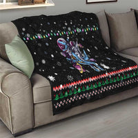 Astronauts Ride A T Rex In Space With The Planet Christmas Quilt Xmas Holiday Patterns - Wonder Print Shop
