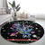 Astronauts Ride A T Rex In Space With The Planet Christmas Round Carpet Xmas Holiday Patterns - Wonder Print Shop