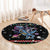 Astronauts Ride A T Rex In Space With The Planet Christmas Round Carpet Xmas Holiday Patterns - Wonder Print Shop