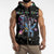 Astronauts Ride A T Rex In Space With The Planet Christmas Sleeveless Zip Hoodie Xmas Holiday Patterns - Wonder Print Shop