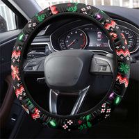 Astronauts Ride A T Rex In Space With The Planet Christmas Steering Wheel Cover Xmas Holiday Patterns - Wonder Print Shop