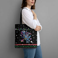 Astronauts Ride A T Rex In Space With The Planet Christmas Tote Bag Xmas Holiday Patterns - Wonder Print Shop