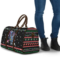 Astronauts Ride A T Rex In Space With The Planet Christmas Travel Bag Xmas Holiday Patterns - Wonder Print Shop