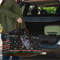 Astronauts Ride A T Rex In Space With The Planet Christmas Travel Bag Xmas Holiday Patterns - Wonder Print Shop