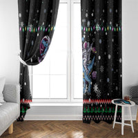 Astronauts Ride A T Rex In Space With The Planet Christmas Window Curtain Xmas Holiday Patterns - Wonder Print Shop