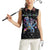 Astronauts Ride A T Rex In Space With The Planet Christmas Women Sleeveless Polo Shirt Xmas Holiday Patterns - Wonder Print Shop