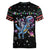 Astronauts Ride A T Rex In Space With The Planet Christmas Women V-Neck T-Shirt Xmas Holiday Patterns - Wonder Print Shop