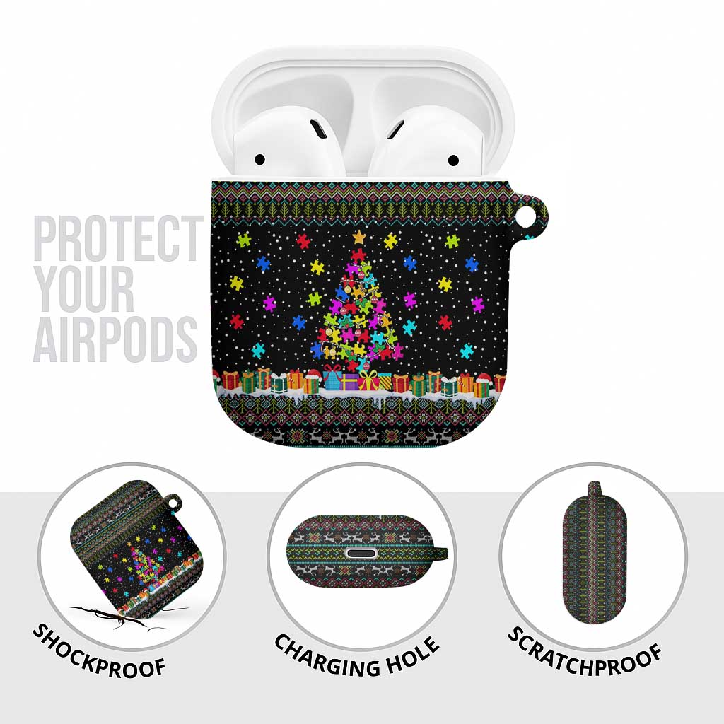 Autism Pine Christmas AirPods Case Xmas Holiday Patterns - Wonder Print Shop