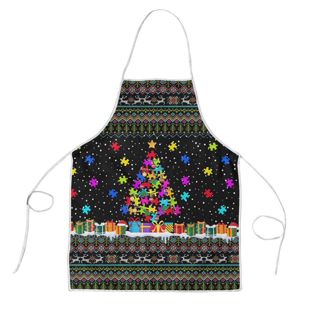 Autism Pine Christmas Apron Xmas Holiday Patterns - Wonder Print Shop