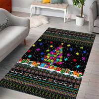 Autism Pine Christmas Area Rug Xmas Holiday Patterns - Wonder Print Shop