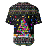 Autism Pine Christmas Baseball Jersey Xmas Holiday Patterns - Wonder Print Shop