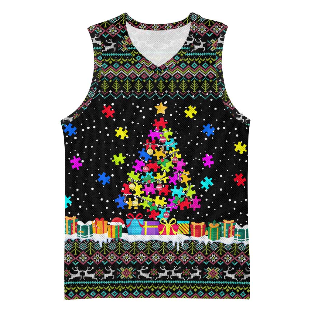 Autism Pine Christmas Basketball Jersey Xmas Holiday Patterns - Wonder Print Shop