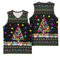 Autism Pine Christmas Basketball Jersey Xmas Holiday Patterns - Wonder Print Shop