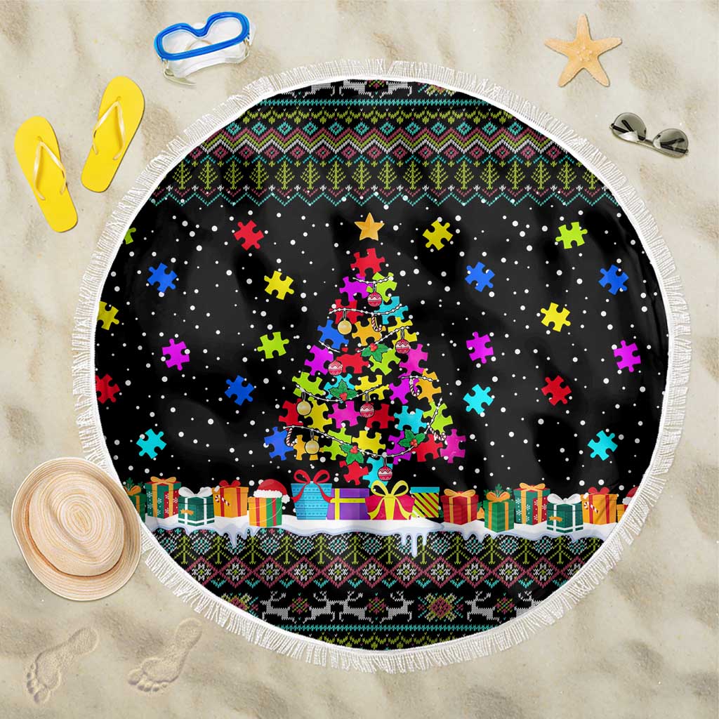 Autism Pine Christmas Beach Blanket Xmas Holiday Patterns - Wonder Print Shop