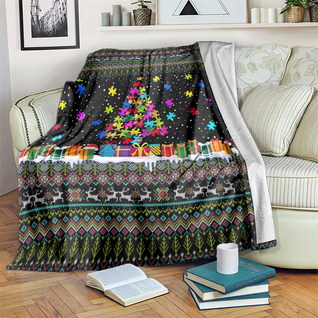 Autism Pine Christmas Blanket Xmas Holiday Patterns - Wonder Print Shop