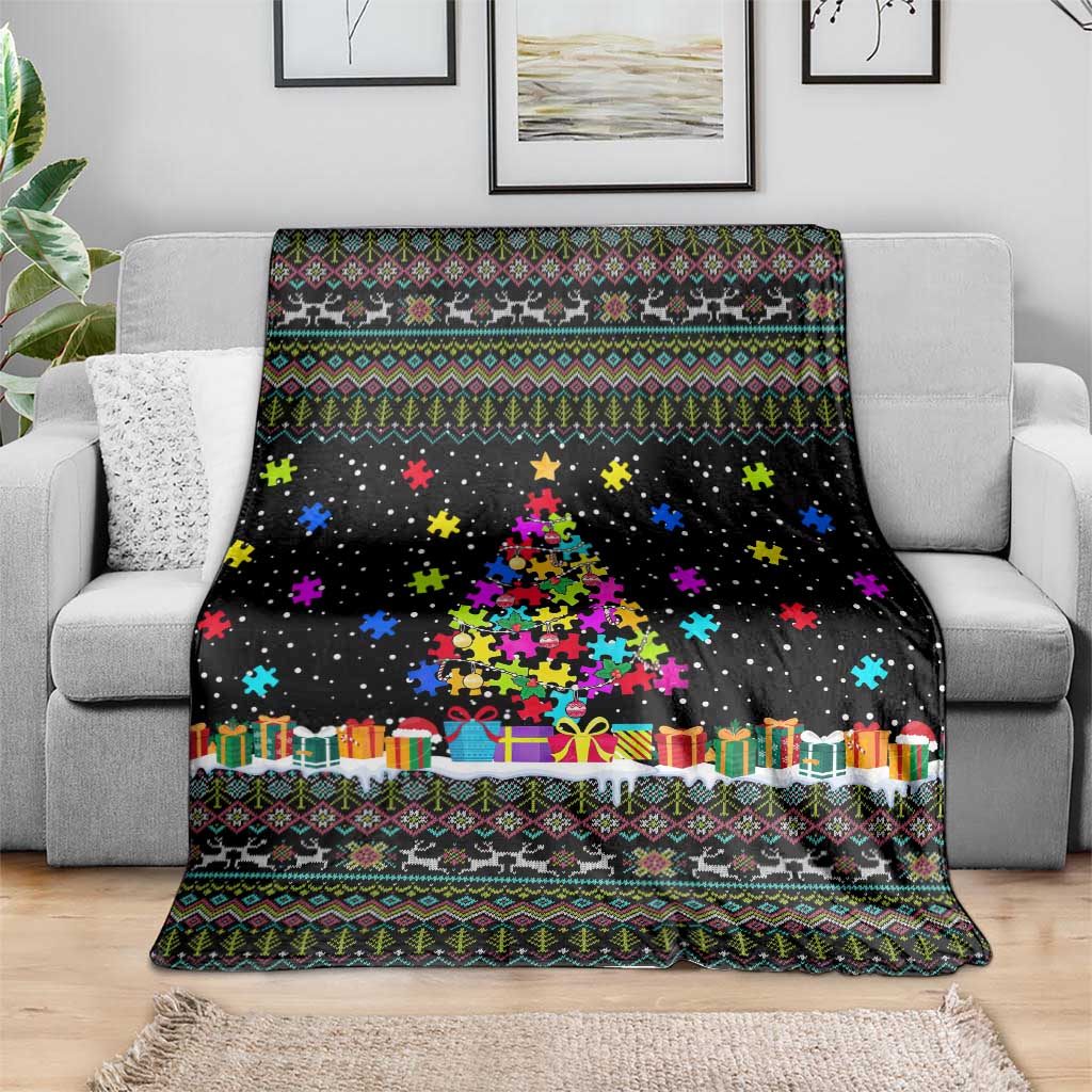Autism Pine Christmas Blanket Xmas Holiday Patterns - Wonder Print Shop
