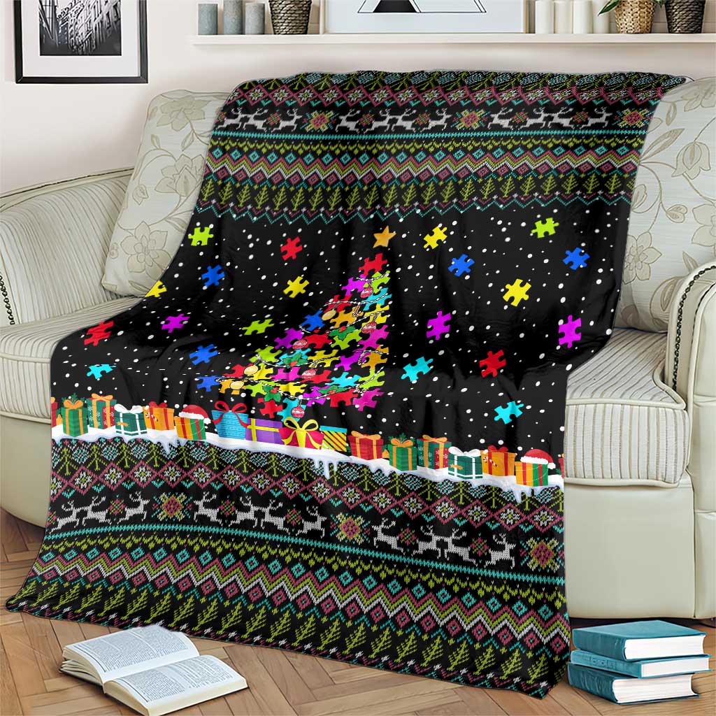 Autism Pine Christmas Blanket Xmas Holiday Patterns - Wonder Print Shop