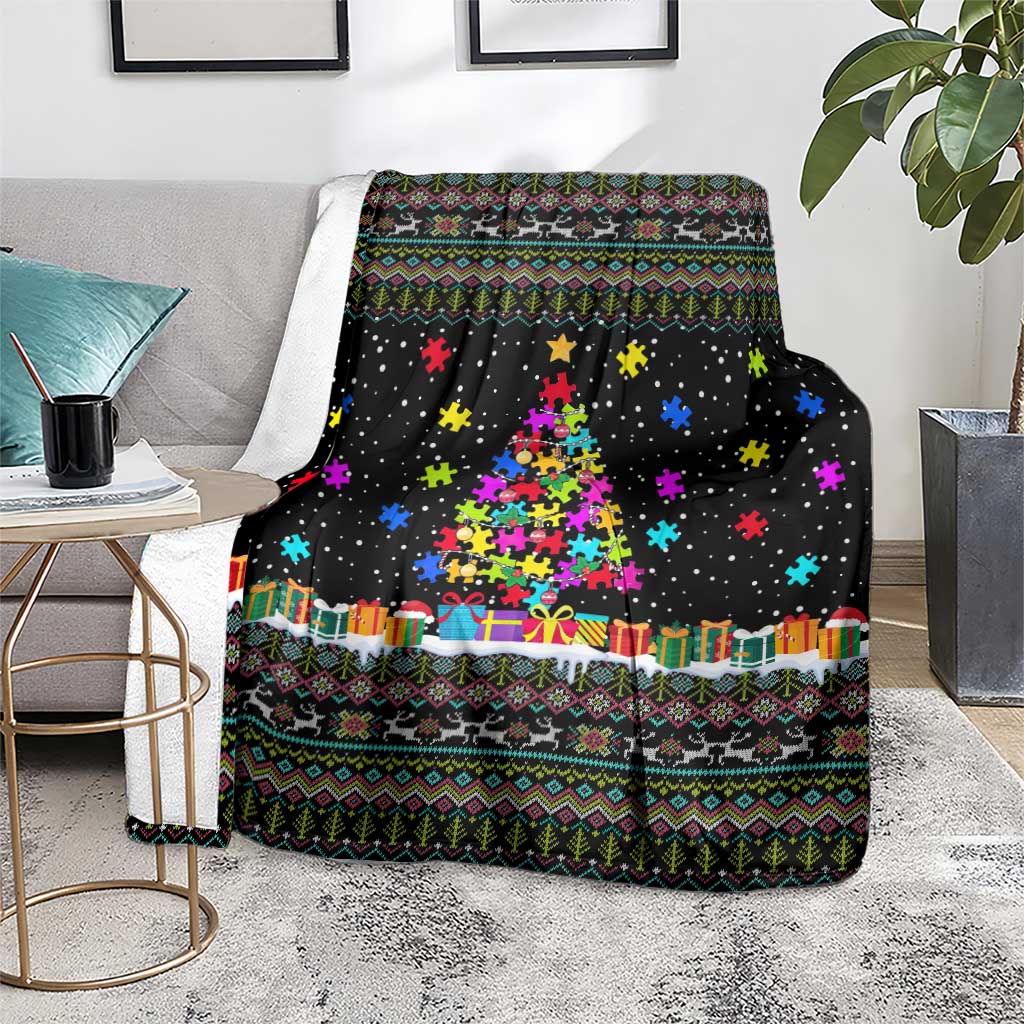 Autism Pine Christmas Blanket Xmas Holiday Patterns - Wonder Print Shop