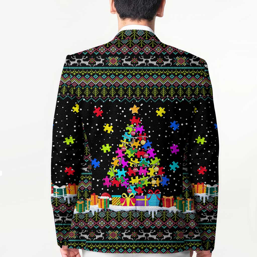 Autism Pine Christmas Blazer Xmas Holiday Patterns - Wonder Print Shop