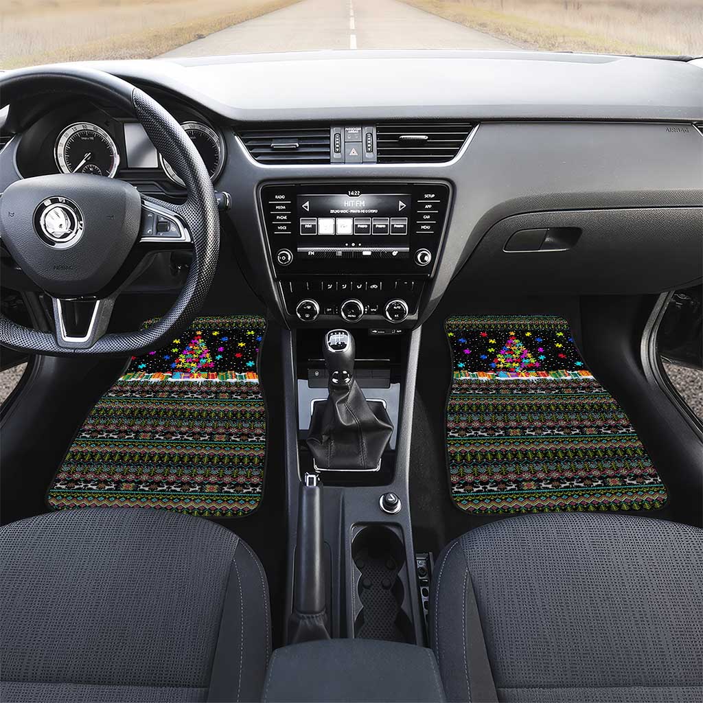 Autism Pine Christmas Car Mats Xmas Holiday Patterns - Wonder Print Shop