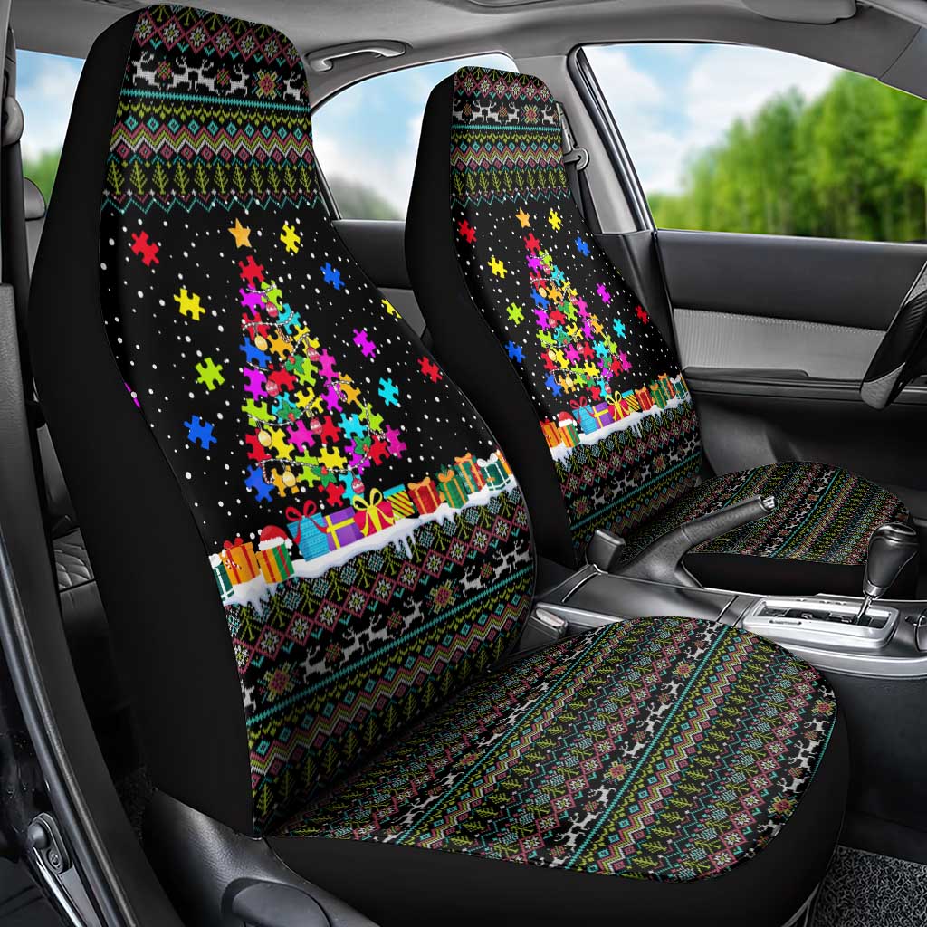 Autism Pine Christmas Car Seat Cover Xmas Holiday Patterns - Wonder Print Shop